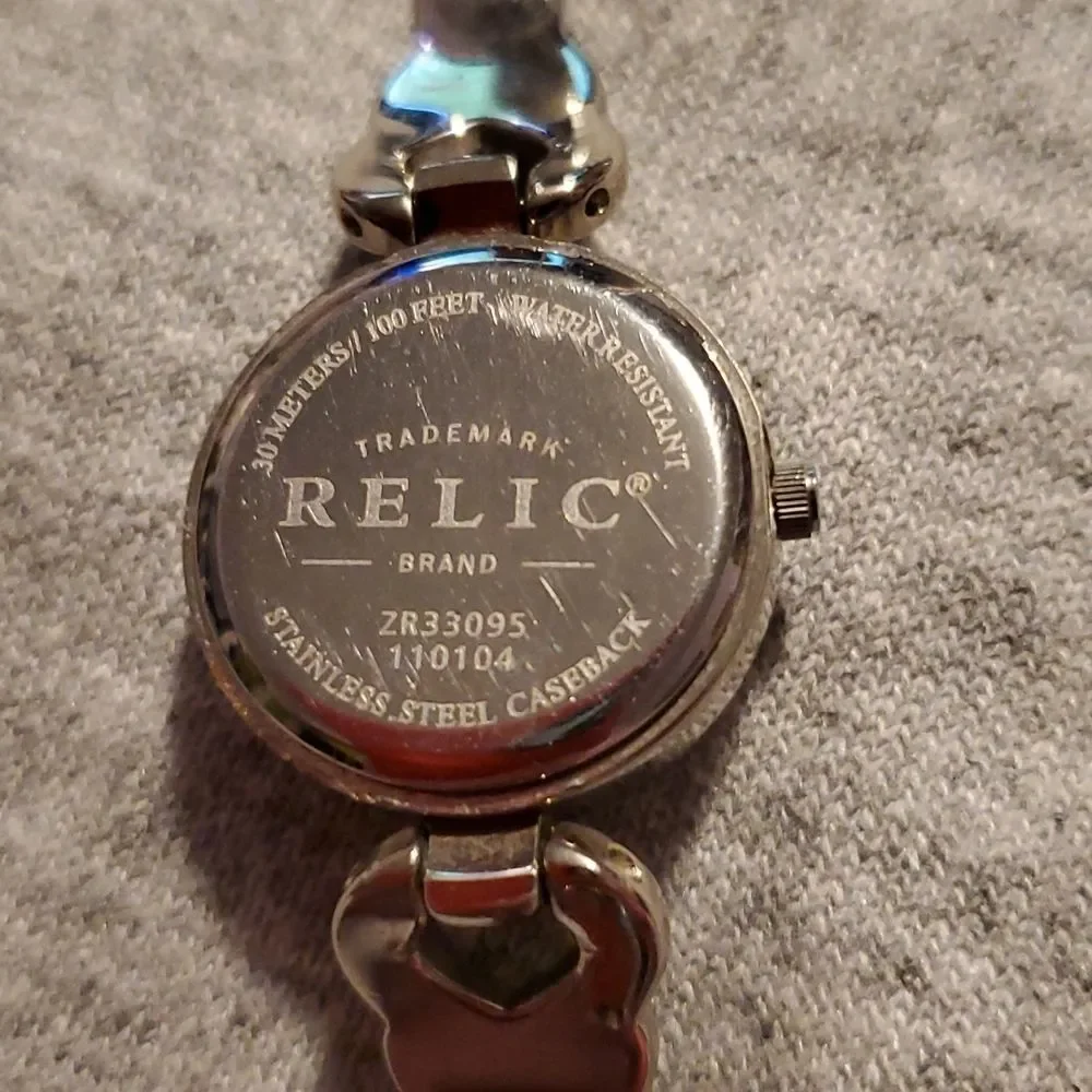 Two‎ Relic Watches ZR33563 ZR33095 Pink Leather Band Silver Bangle Style